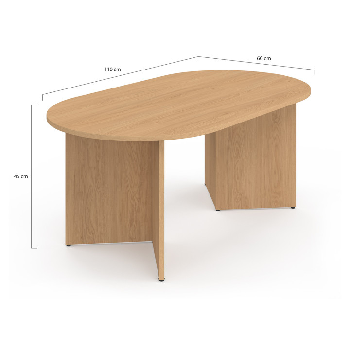 Tavolino ovale da 110 cm in legno effetto faggio - MARTHE | IdMarket