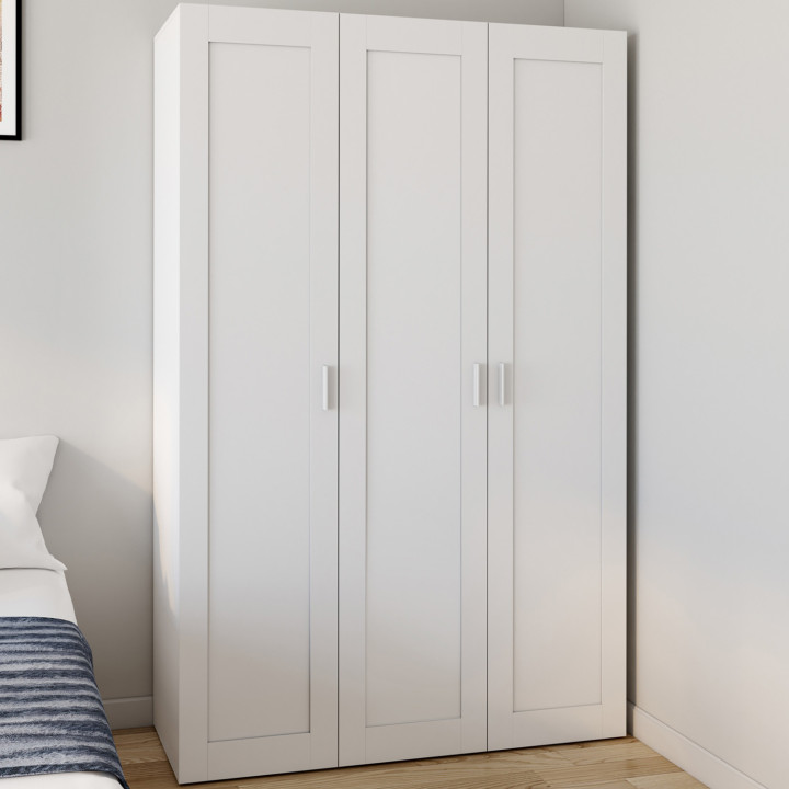 Armadio bianco a 3 ante 120cm - VITO | ID Market