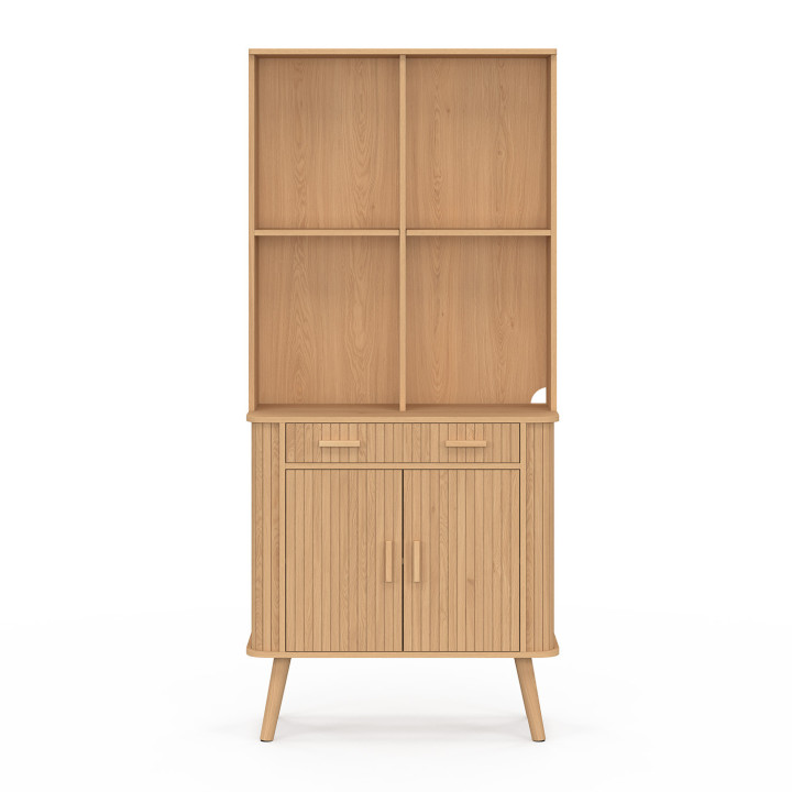 Credenza 80 CM 2 ante + cassetto effetto doghe - ROMIE | IdMarket