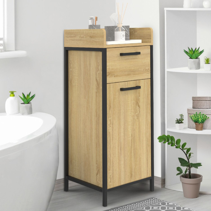 Colonna bagno aggiuntiva 1 cassetto 1 armadio design industriale - DETROIT | IdMarket