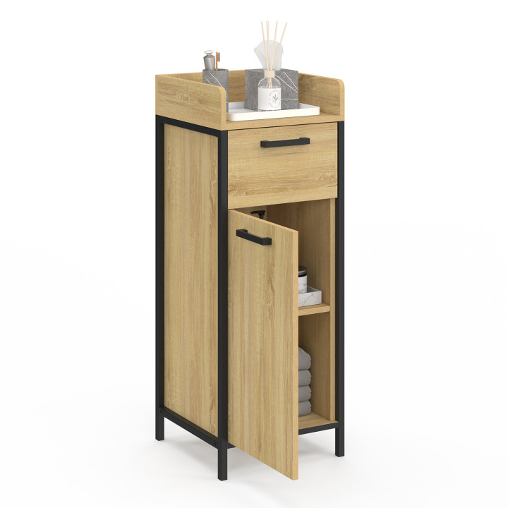 Colonna bagno aggiuntiva 1 cassetto 1 armadio design industriale - DETROIT | IdMarket