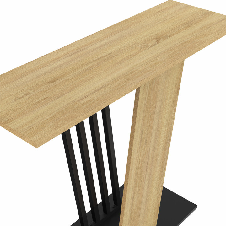 Consolle con piano in legno e gamba a croce nera - VICKY | IdMarket
