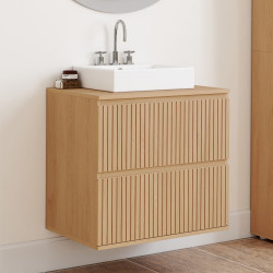 Mobiletto a 2 cassetti effetto doghe - VICTOR | IdMarket