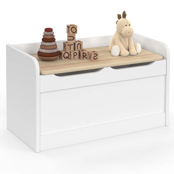 Panca per bambini 60 cm in legno bianco e faggio - LOGAN | IdMarket