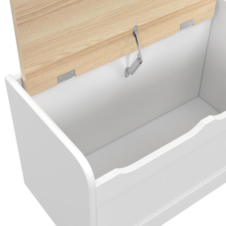 Panca per bambini 60 cm in legno bianco e faggio - LOGAN | IdMarket