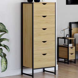 Comò a 5 cassetti da 45 cm design industriale - DETROIT | IdMarket