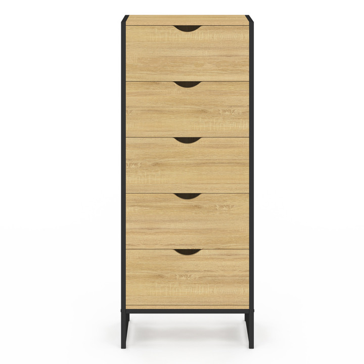Comò a 5 cassetti da 45 cm design industriale - DETROIT | IdMarket