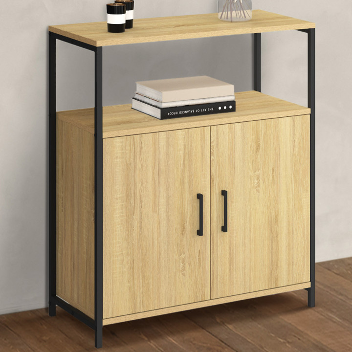 Credenza con 1 nicchia e 2 ante, 70 cm, design industriale - DETROIT | IdMarket