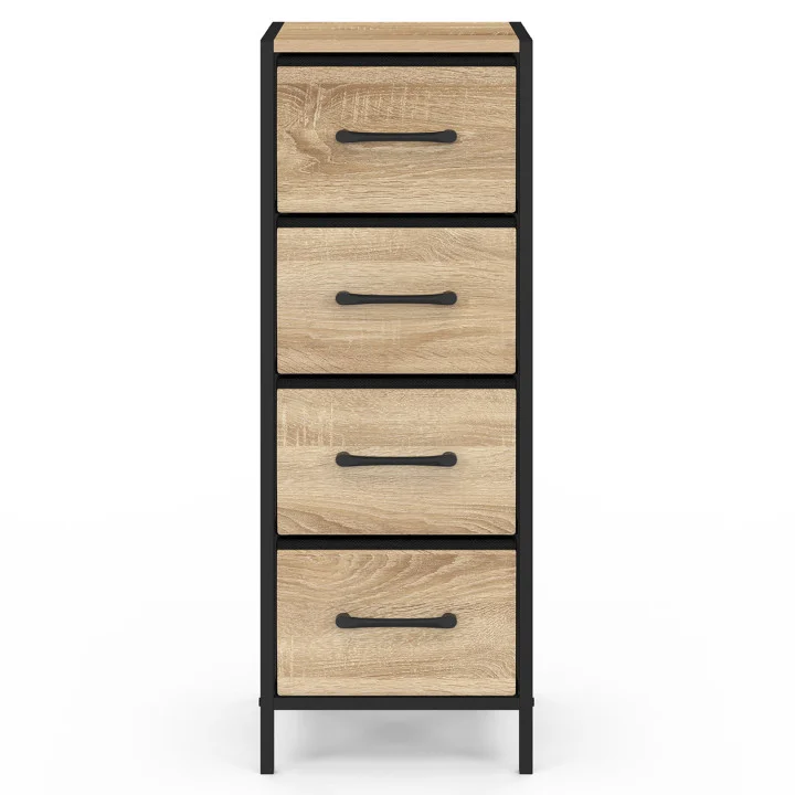 Mobile 4 cassetti 30 cm chiffonnier, mobile contenitore di design industriale - UTAH | IdMarket
