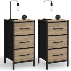 Set di 2 comodini con 3 cassetti - UTAH | IdMarket