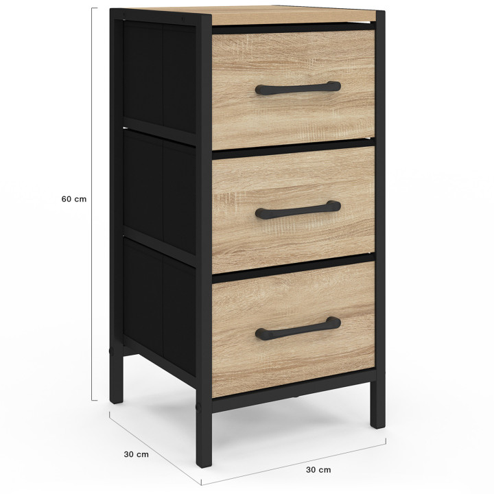 Set di 2 comodini con 3 cassetti - UTAH | IdMarket