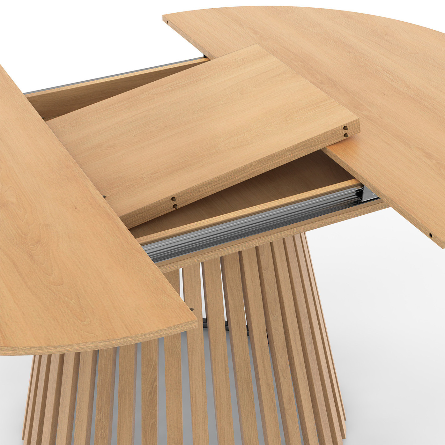 Tavolo da pranzo rotondo GISELE per 6 persone, gamba a ragno in legno, piano bianco 110 cm Tavolo da pranzo rotondo GISELE per 6 persone, gamba a ragno in legno, piano bianco 110 cm