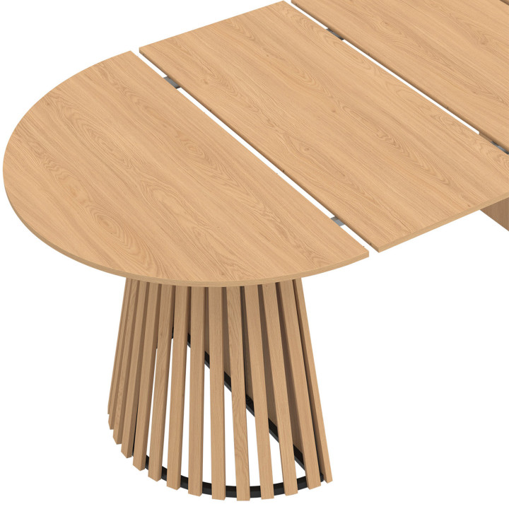 Tavolo da pranzo rotondo allungabile per 4-10 persone con gambe in legno 110-200 cm - CARMEN | IdMarket