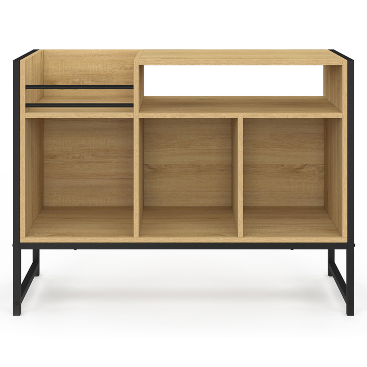 Mobili in vinile, credenza di design industriale in legno e nero da 100 cm - DETROIT | IdMarket
