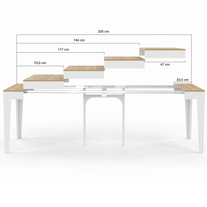 Consolle allungabile 10 persone 235 cm in legno e faggio - MICHEL | IDMarket