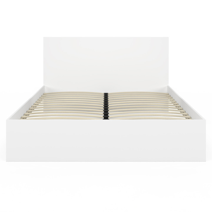 Letto matrimoniale con testiera e box spring 160 x 200 cm bianco - OMAHA | IdMarket