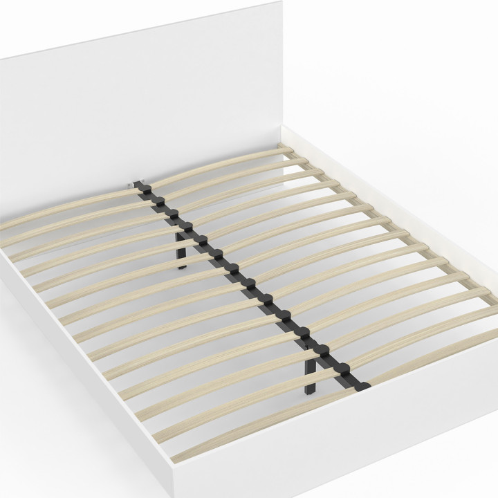 Letto matrimoniale con testiera e box spring 160 x 200 cm bianco - OMAHA | IdMarket