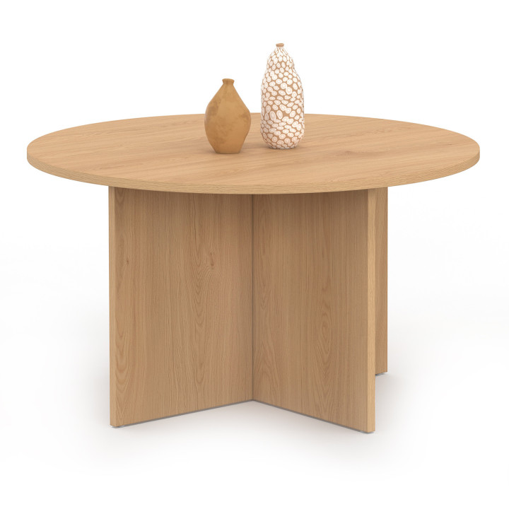 Tavolino rotondo da 70 cm in legno di faggio - MARTHE | IdMarket