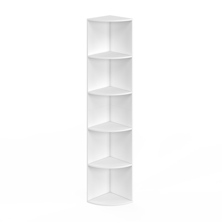 Scaffale angolare bianco a 5 livelli, autoportante o a parete - MODULA | IdMarket