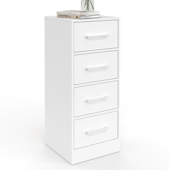 Mobile a 4 cassetti 30 cm chiffonier, mobile contenitore in legno bianco - UPPAH | IdMarket