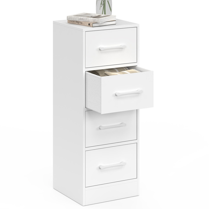 Mobile a 4 cassetti 30 cm chiffonier, mobile contenitore in legno bianco - UPPAH | IdMarket