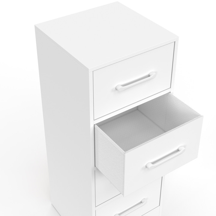 Mobile a 4 cassetti 30 cm chiffonier, mobile contenitore in legno bianco - UPPAH | IdMarket