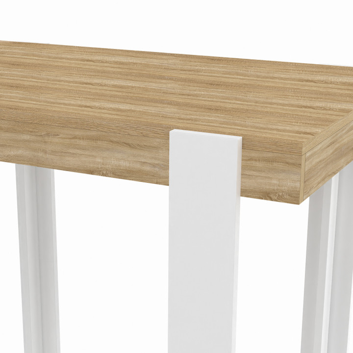 Tavolo da cucina bianco e legno 90 cm - PHOENIX | ID Market