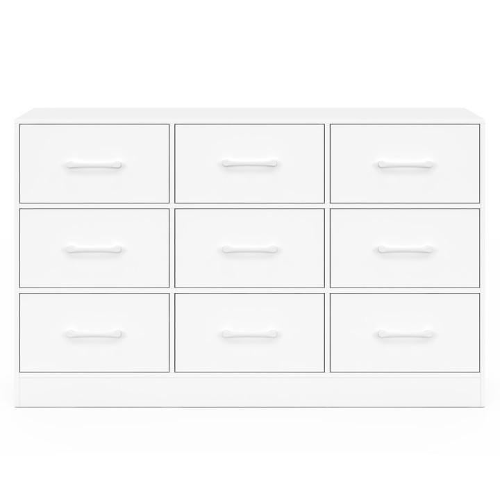 Cassettiera in tessuto a 9 cassetti 113 cm in legno bianco - UPPAH | IdMarket