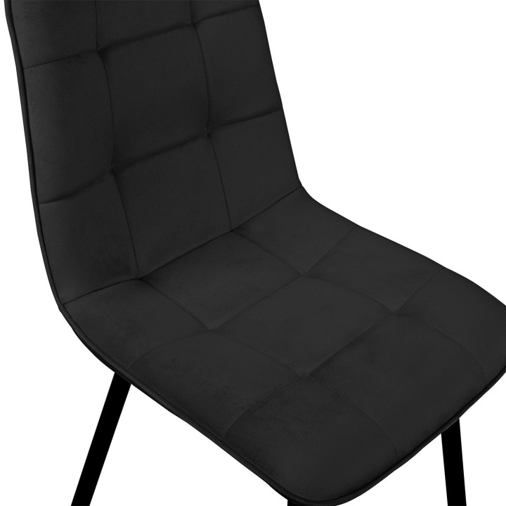 Set di 4 sedie da pranzo in velluto nero - MILA | IdMarket