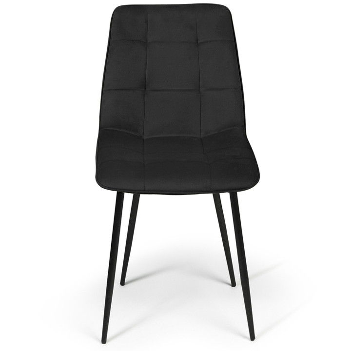 Set di 4 sedie da pranzo in velluto nero - MILA | IdMarket