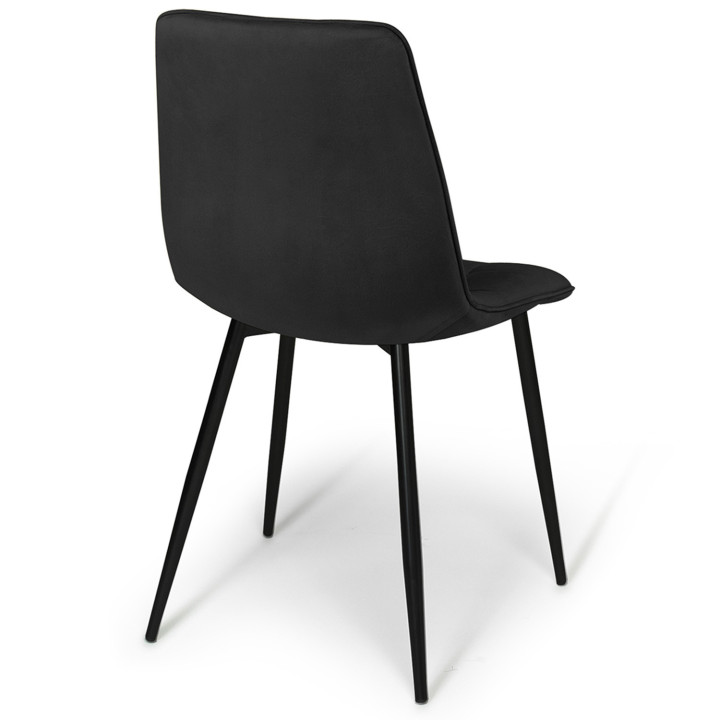 Set di 4 sedie da pranzo in velluto nero - MILA | IdMarket