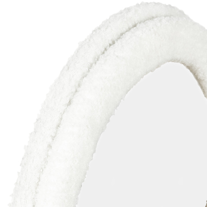 Specchio Wave in tessuto bouclette crema 150 x 50 cm | IdMarket