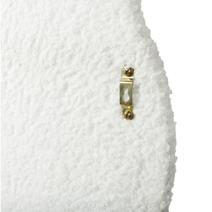 Specchio Wave in tessuto bouclette crema 150 x 50 cm | IdMarket