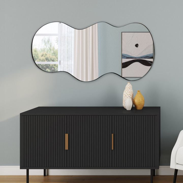 Specchio organico nero 45 x 100 cm | IdMarket