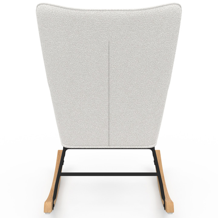 Sedia a dondolo scandinava in tessuto riccio beige - IVAR | IdMarket