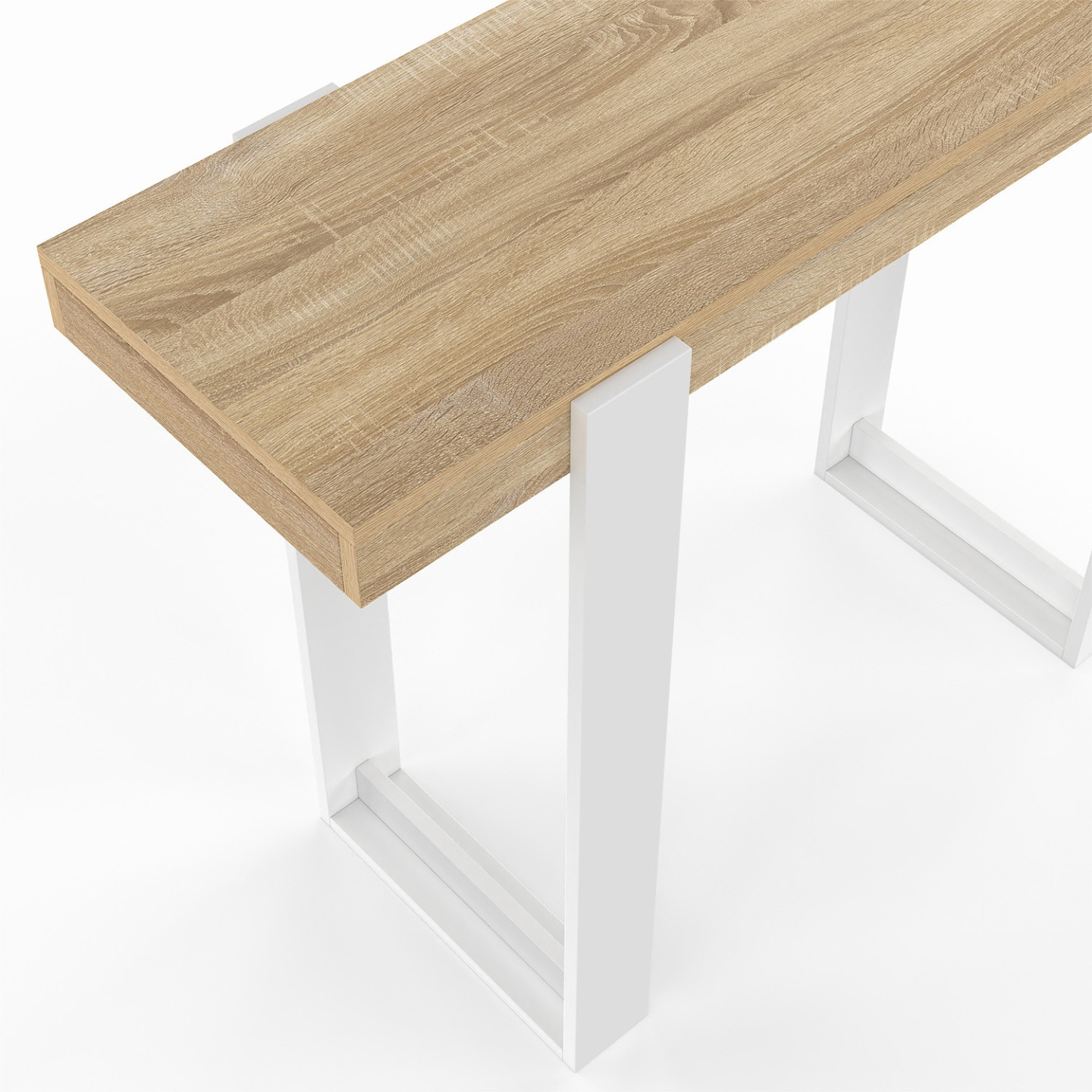 IDMarket Consolle Design Industriale CHICAGO - 2 Cassetti, Piano In Legno E Struttura Metallica - 100x35x80 Cm - Colore Bicolore Marrone/Nero