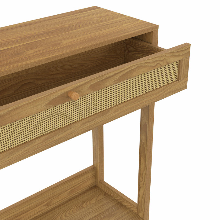Consolle a 1 cassetto con effetto canna naturale - HANAE | IdMarket