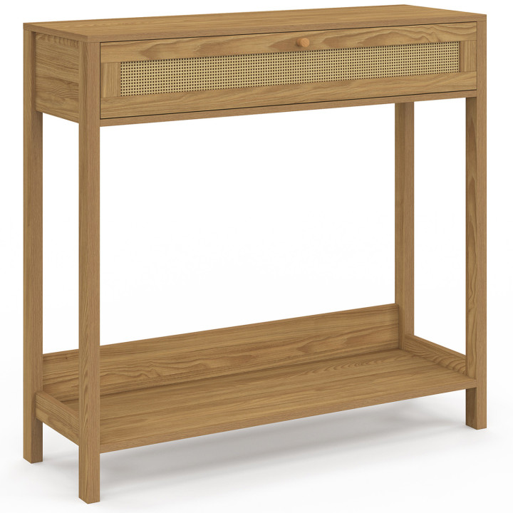 Consolle a 1 cassetto con effetto canna naturale - HANAE | IdMarket