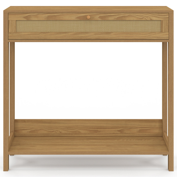 Consolle a 1 cassetto con effetto canna naturale - HANAE | IdMarket