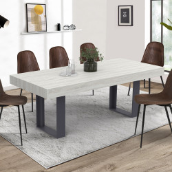 Tavolo da pranzo industriale in legno grigio 224 cm - PHOENIX | ID Market