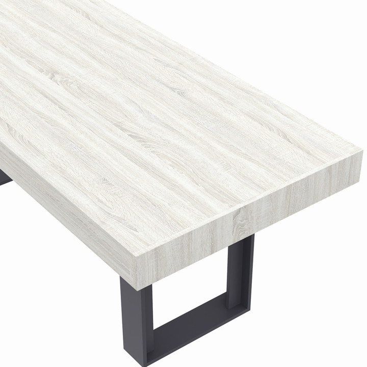 Tavolo da pranzo industriale in legno grigio 224 cm - PHOENIX | ID Market