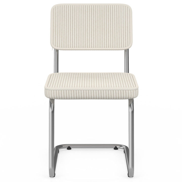 Set di 4 sedie a sbalzo in velluto a coste beige con gambe in metallo - NAHE | IdMarket