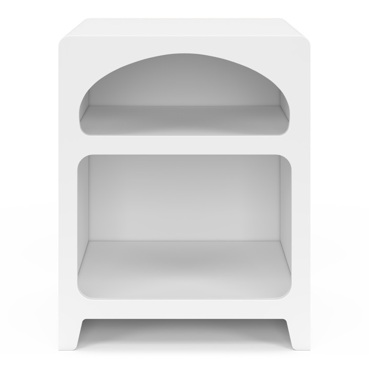 Set di 2 comodini in stile organico, legno bianco, 2 nicchie - ALESIA | IdMarket