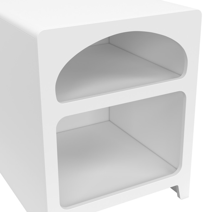 Set di 2 comodini in stile organico, legno bianco, 2 nicchie - ALESIA | IdMarket