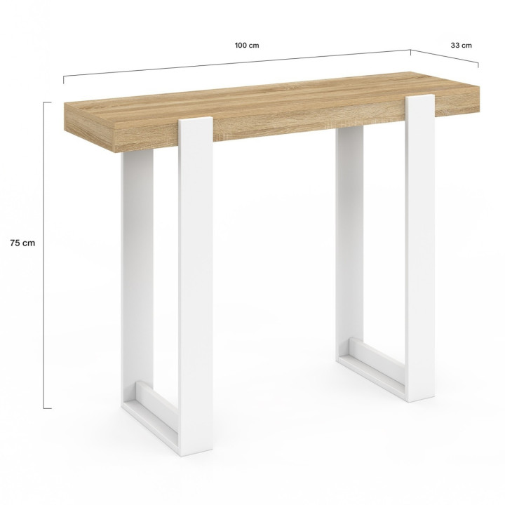 Consolle in legno e bianco in stile industriale - PHOENIX | IdMarket
