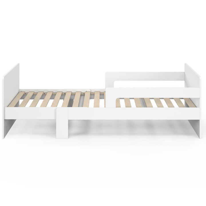 Letto singolo trasformabile 90 x 140/190 cm con base e sponde in legno bianco - GASPARD | IdMarket