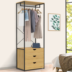 Armadio 3 cassetti L.60 cm design industriale - DETROIT | IdMarket