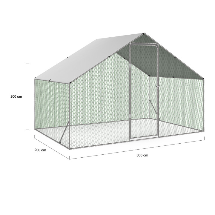 Penna per galline 6m2 in filo d'acciaio zincato | ID Market