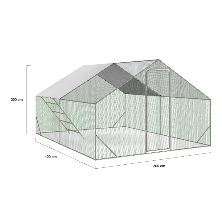 A buon mercato 12 m² pollaio con trespolo e struttura in acciaio | ID Market