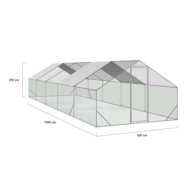 Recinto pollaio 30m ² parco rete metallica in acciaio zincato |IDMarket